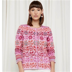 Bilde av Mellomlang jakke, ull/silke, rosa 