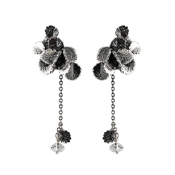 Bilde av Løv ørepynt stor, oksidert