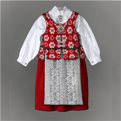 Bilde av Strikkepakke bunad fra Trøndelag til jente