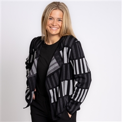 Bilde av Kort jakke sort/lys/mørk grå med nål