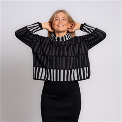 Bilde av Genser kort sort/mørk grå/lys grå