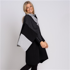 Bilde av Sjal mørk/lys grå