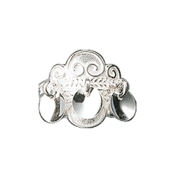 Bilde av Bunadsring med lauv, kvit