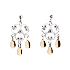 Bilde av Øyrepynt, kvit/forgylt