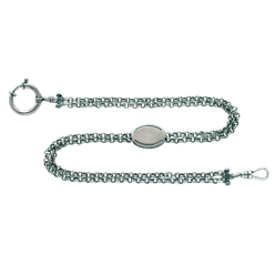 Bilde av Klokkekjede 37 cm med graveringsfelt , 2 rader, oksidert