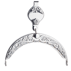 Bilde av Veskelås forsølva med graveringsfelt, oksidert