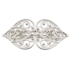 Bilde av Hårspenne hjartefiligran, stort, kvit