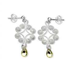 Bilde av Kort ørepynt, hvit. Nordlandssølv