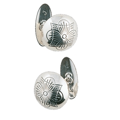 Bilde av Mansjettknappar med botn, oksidert