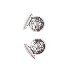 Bilde av Mansjettknappar fembladrose, oksidert