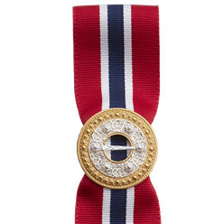 Bilde av 17.mai-sløyfepin 2i1, kvit/forgylt