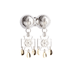 Bilde av Halssølje med rosett, kvit/forgylt