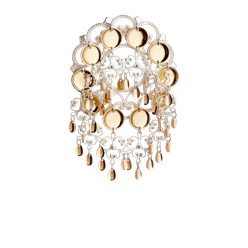 Bilde av Sølje med 14 mm trådkantlauv, kvit/forgylt