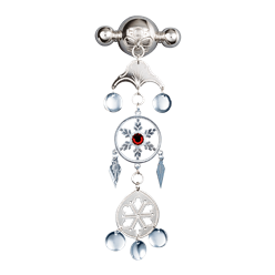 Bilde av Halssølje Sunnmørsknapp med raud stein, oksidert