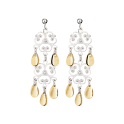 Bilde av Øyrepynt, kvit/forgylt