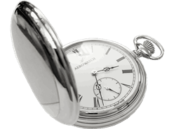 Bilde av Lommeur herre sølv glatt, opptrekk