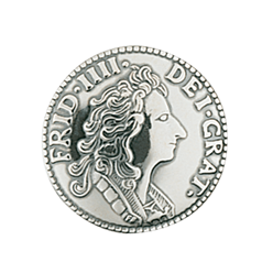 Bilde av Knapp 19 mm mynt med lang hempe, oksidert