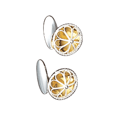 Bilde av Mansjettknappar, kvit/forgylt