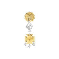 Bilde av Halssølje Fana med kruser og stolpe, forgylt/kvit