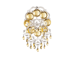 Bilde av Sølje med 16 mm trådkantlauv, kvit/forgylt