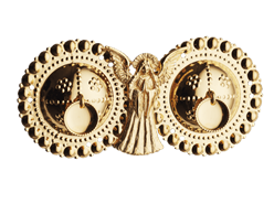 Bilde av Englespenne med trådkant lauv og syhol, forgylt