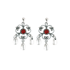 Bilde av Øyrepynt med raud stein, oksidert