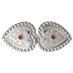 Bilde av Beltespenne til skinnlist med raud stein, kvit