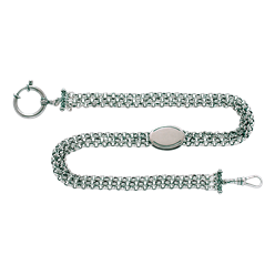 Bilde av Klokkekjede 37 cm med graveringsfelt 3 rader, oksidert