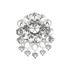 Bilde av Sølje Hallingdal med ringlauv og hjartefiligran, oksidert