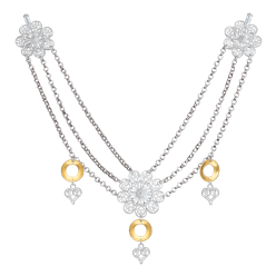 Bilde av Kjede Hallingdal med 429 heng, kvit/forgylt