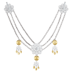 Bilde av Kjede Hallingdal med 430 heng, kvit/forgylt