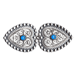 Bilde av Beltespenne til skinnlist med blå stein, oksidert