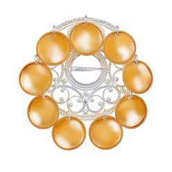 Bilde av Mellomstor hvit Rosesølje med forgylte løv