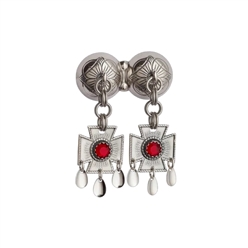 Bilde av Halssølje med raud stein, oksidert