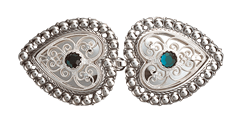 Bilde av Capespenne med grøn stein, oksidert/kvit