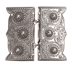 Bilde av  Beltespenne med kruser og syhol, oksidert