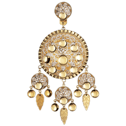 Bilde av Dalar liten med lauv, forgylt/kvit