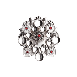 Bilde av Sølje med raud stein, oksidert