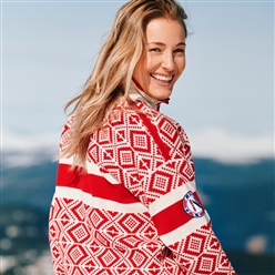 Bilde av Team Norway Cortina ullgenser, dame, rød og blå