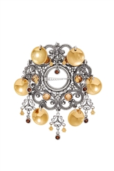 Bilde av Rosesølje, gammelforgylt med krystaller, filigransblomster og forgylte løv