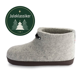 Bilde av Grå tøfler i filt dame - den originale Haus tøffelen