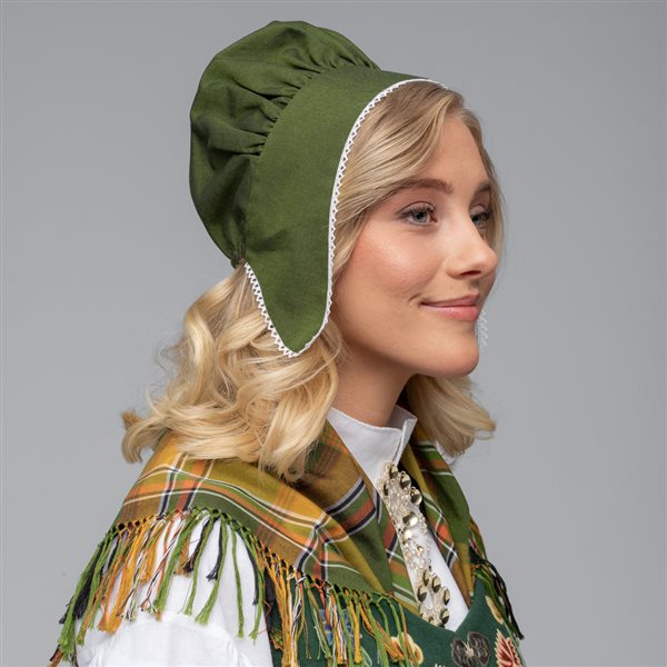 Nordlandsbunad lue, grønn og blå Norsk Flid nettbutikk og bunader