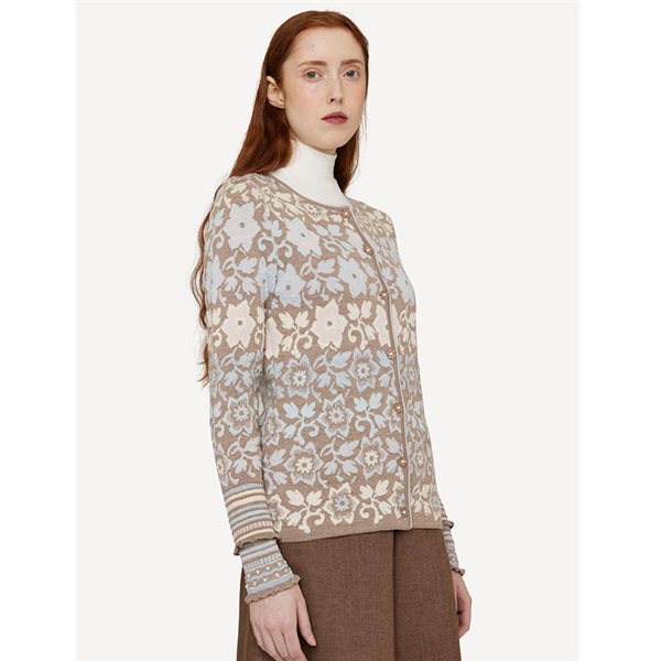 Blomstercardigan beige