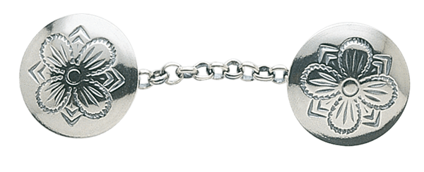 Spelemannsknapp med kjede, oksidert