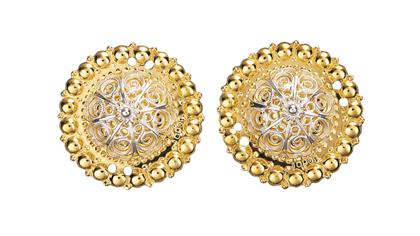 Borer 31 mm med kruser forgylt/kvit