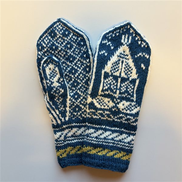 Strikkepakke Husflidens byvott blå, Kristiansund