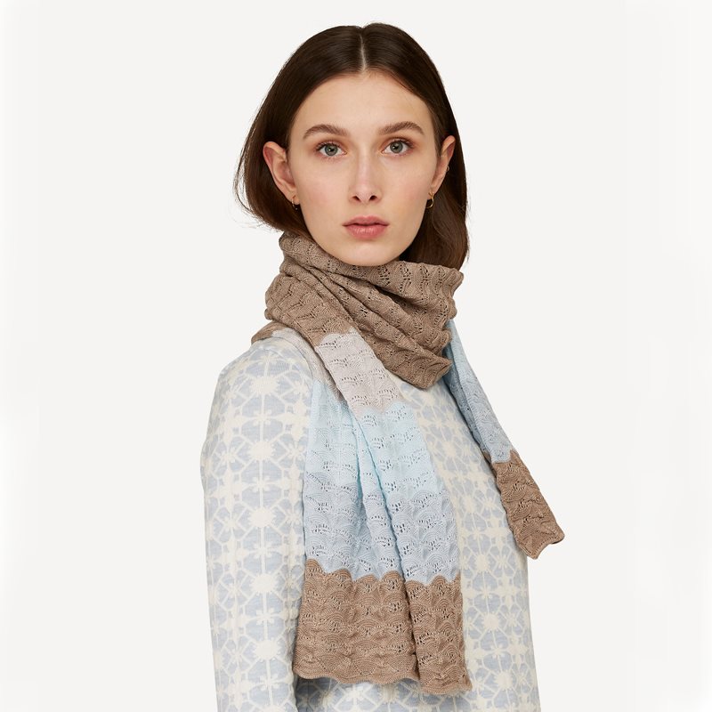 Sjal wave beige