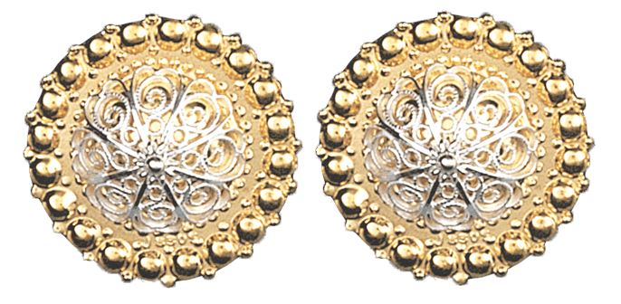 Borenåler 31 mm med kruser, forgylt/kvit