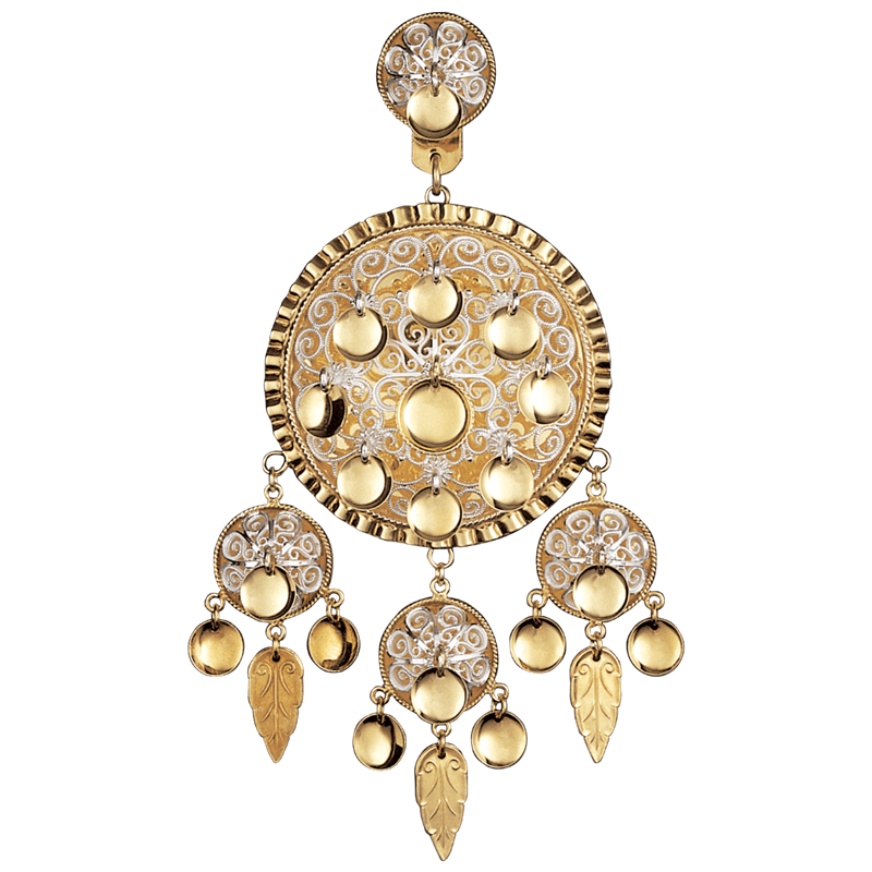 Dalar liten med lauv, forgylt/kvit