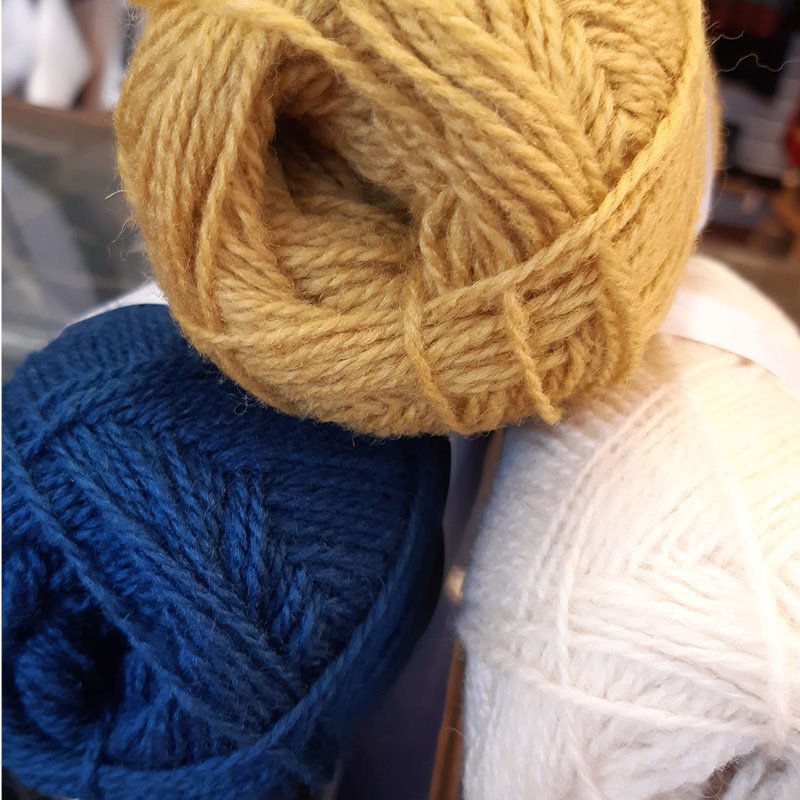 Strikkepakke byvott blå